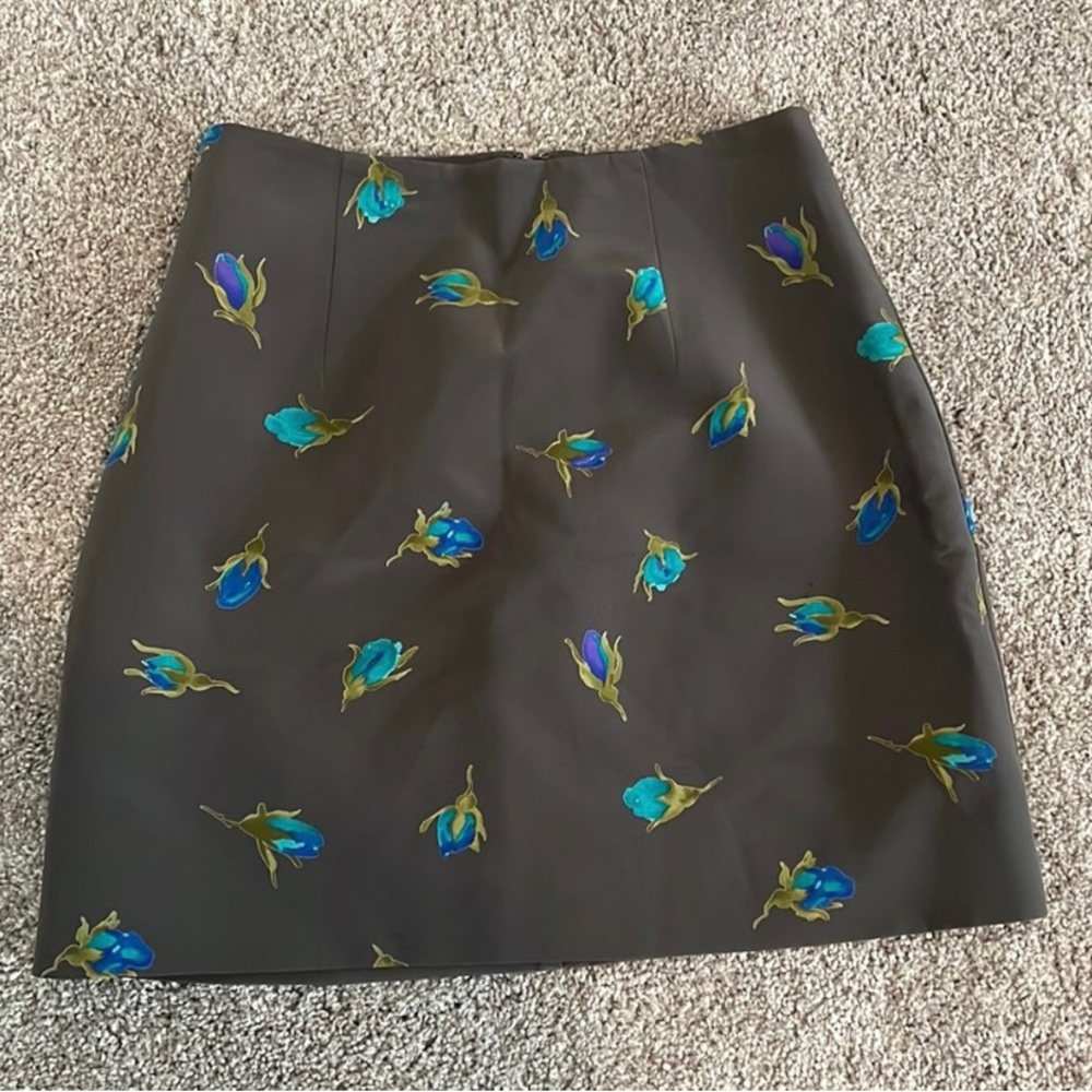 Rebecca Taylor Floral Grey Gray Skirt Size 0
